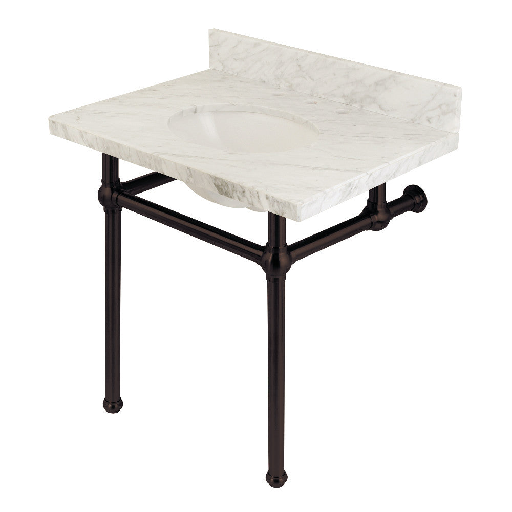 Templeton 30 Inch Console Sink in Carrara Marble