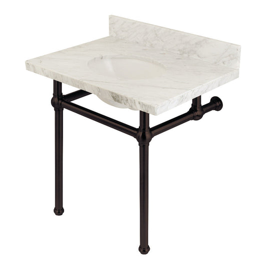 Templeton 30 Inch Console Sink in Carrara Marble