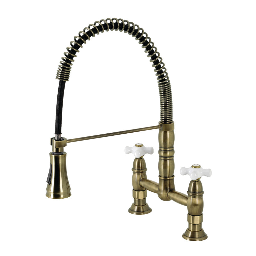 Heritage Pre-Rinse Kitchen Faucet in Antique Brass