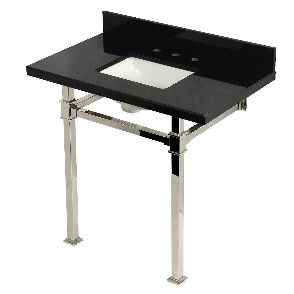 Monarch 36 Inch Console Sink in Polished Nickel