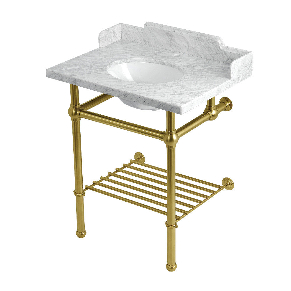 Pemberton 30 Inch Console Sink in Carrara Marble