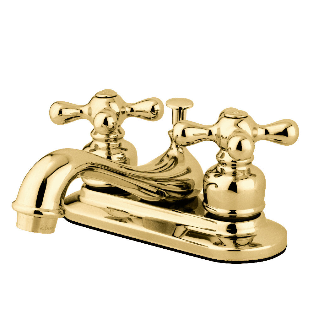 Restoration 4 Inch Centerset Bathroom Faucet in Polished Brass