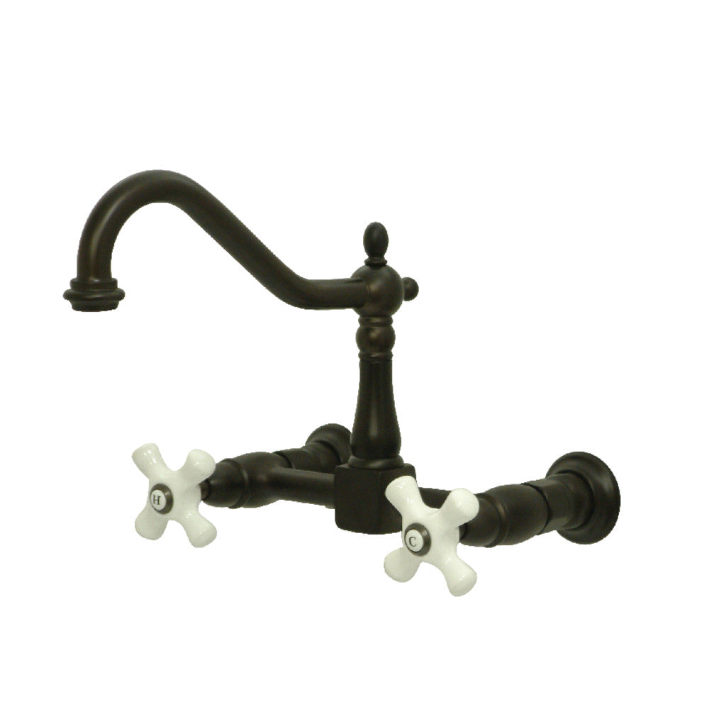Heritage Wall Mount Kitchen Faucet in Oil Rubbed Bronze