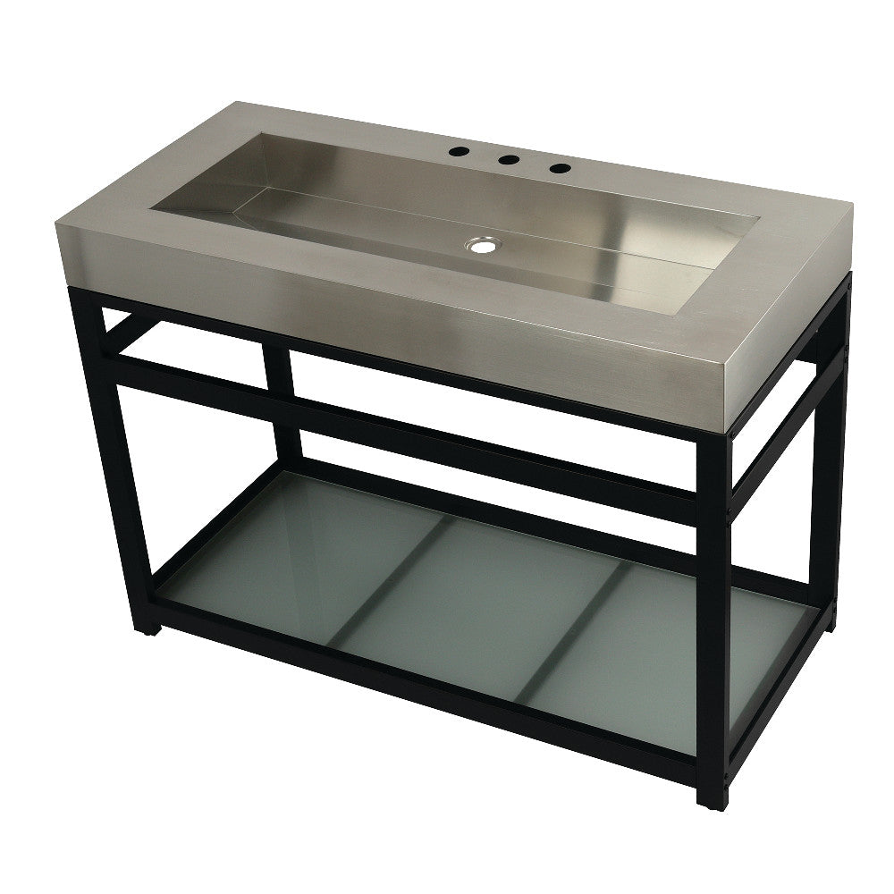 Kingston Commercial 49 Inch Console Sink in Brushed Black