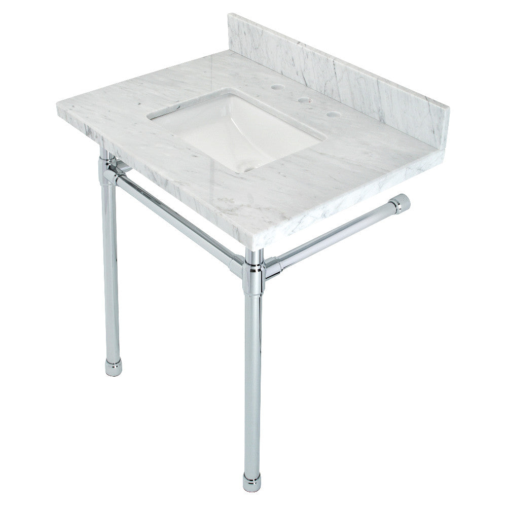 Dreyfuss 30 Inch Console Sink in Carrara Marble