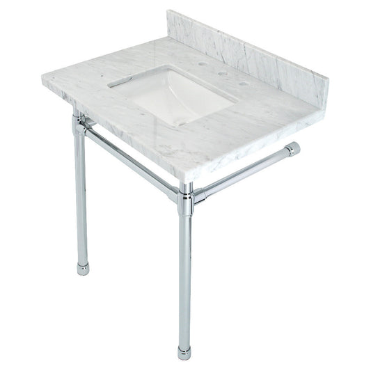 Dreyfuss 30 Inch Console Sink in Carrara Marble