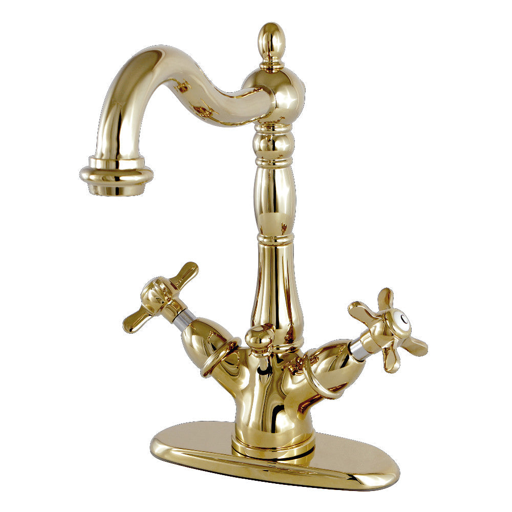 Essex 4 Inch Centerset Bathroom Faucet in Polished Brass