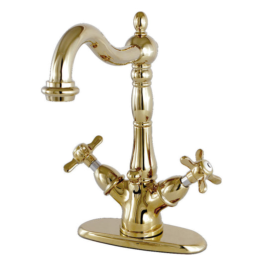 Essex 4 Inch Centerset Bathroom Faucet in Polished Brass
