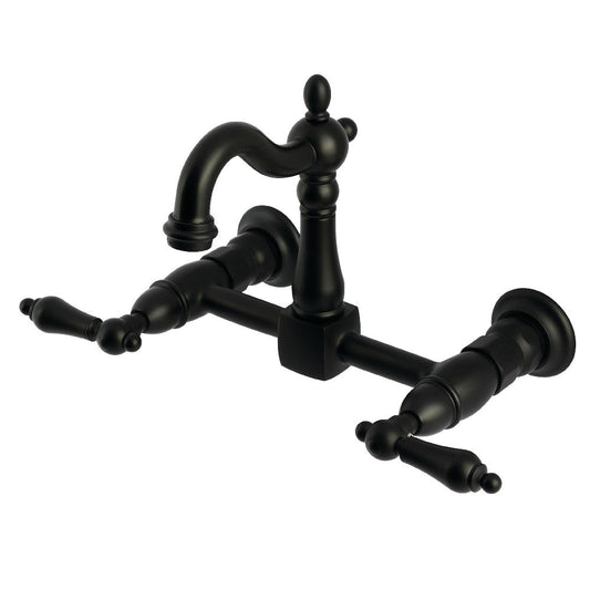 Heritage Wall Mount Kitchen Faucet in Matte Black