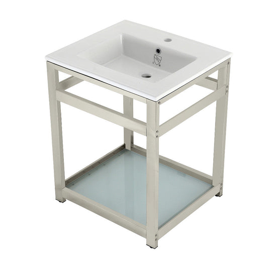 Quadras 25.19 Inch Console Sink in White