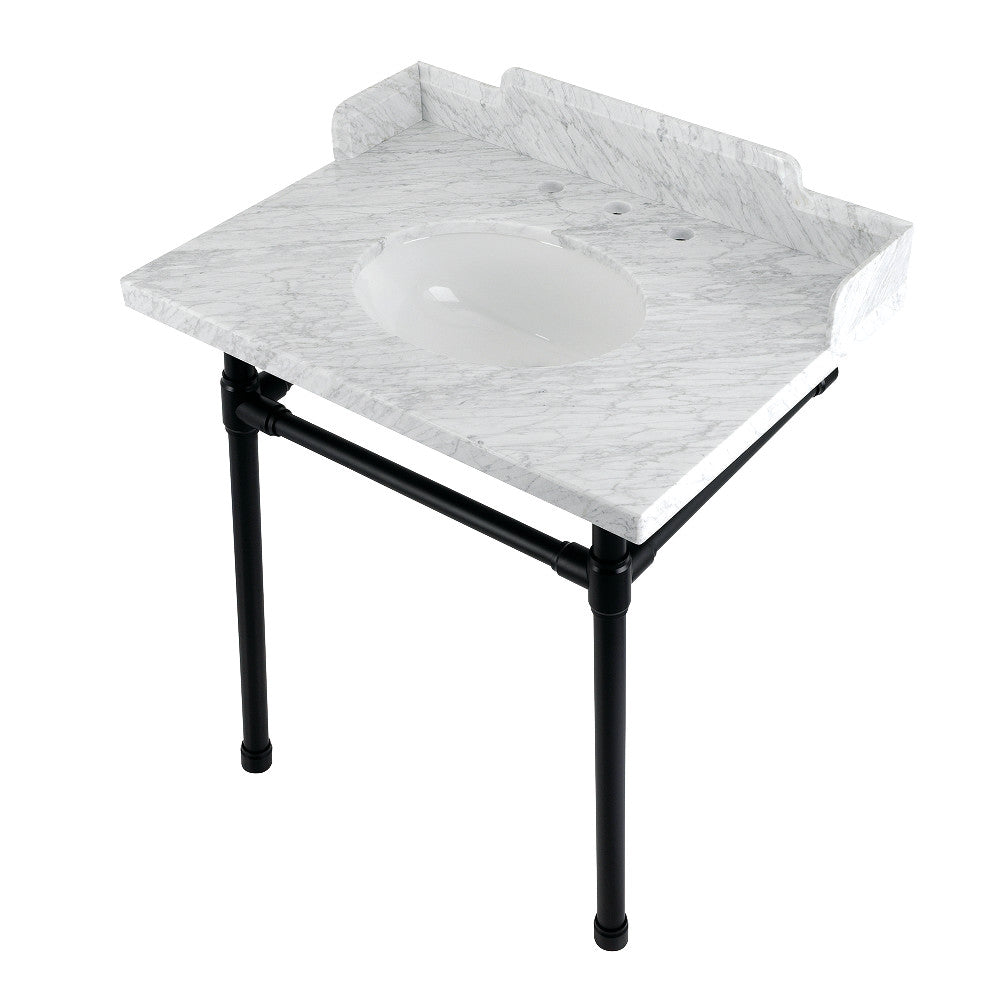 Dreyden 30 Inch Console Sink in Carrara Marble
