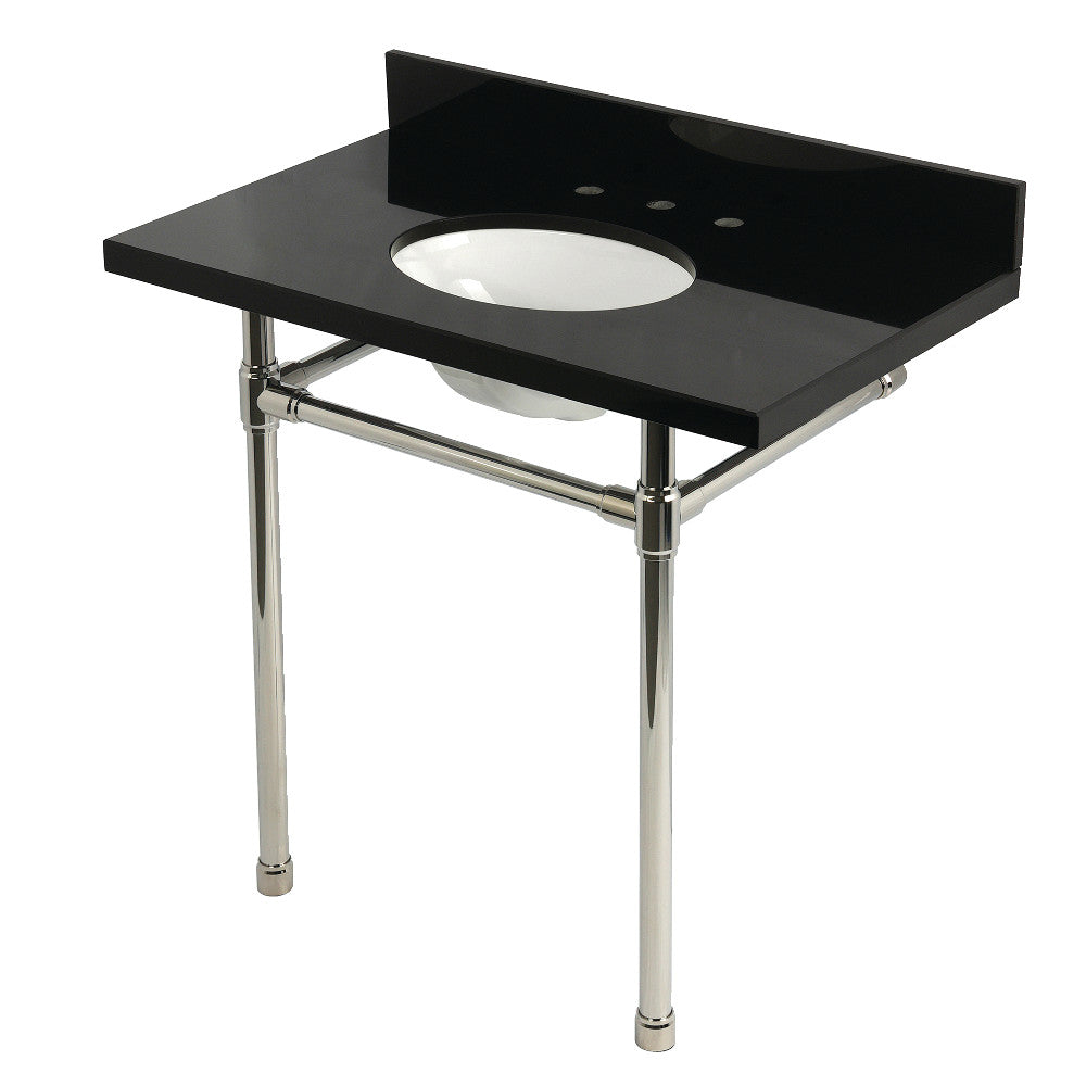 Dreyfuss 36 Inch Console Sink in Polished Nickel