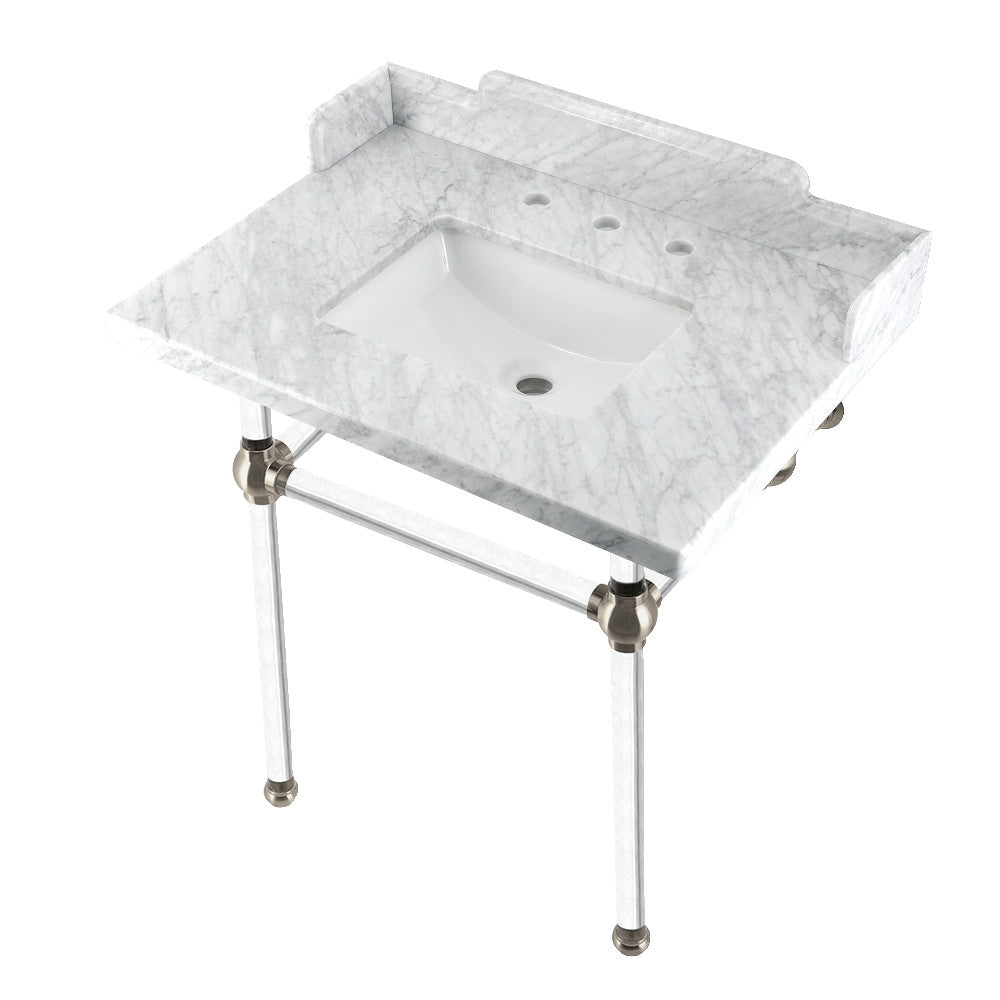 Pemberton 30 Inch Console Sink in Carrara Marble
