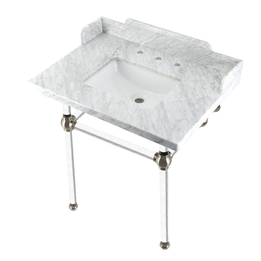 Pemberton 30 Inch Console Sink in Carrara Marble