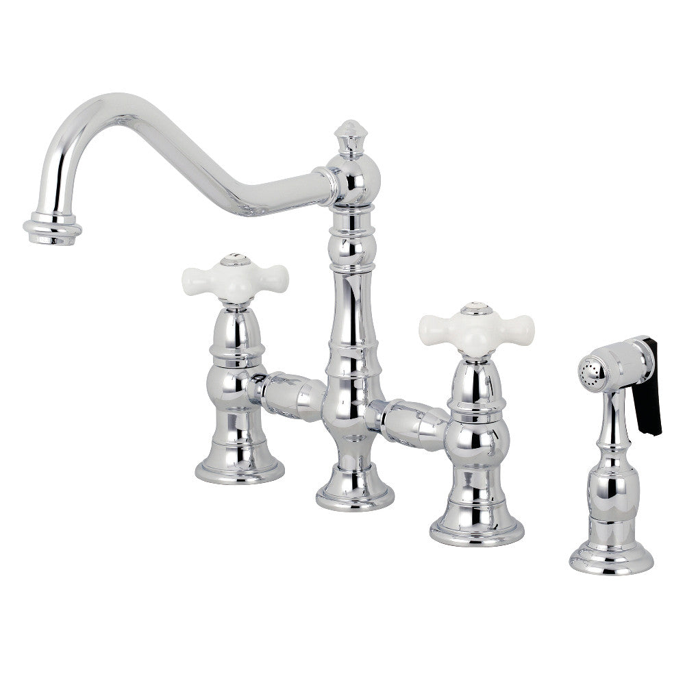 Restoration Bridge Kitchen Faucet in Polished Chrome