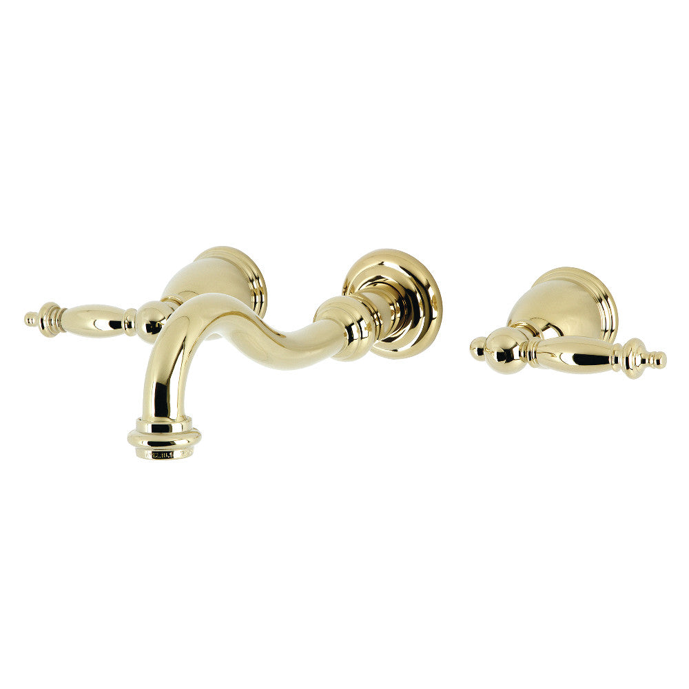 Templeton Wall-Mount Bathroom Faucet in Polished Brass