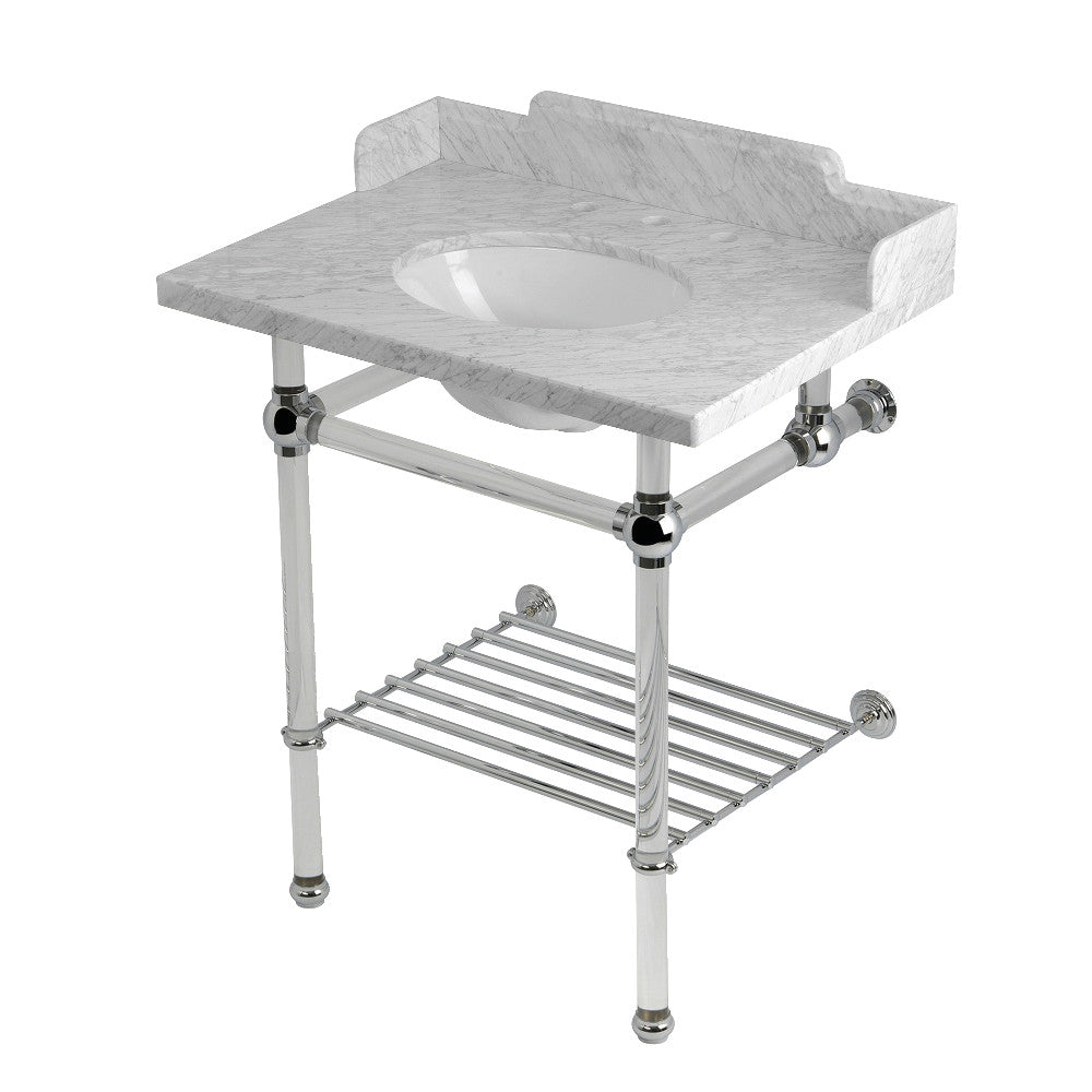 Pemberton 30 Inch Console Sink in Carrara Marble