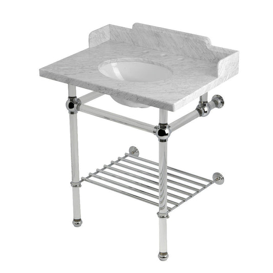 Pemberton 30 Inch Console Sink in Carrara Marble